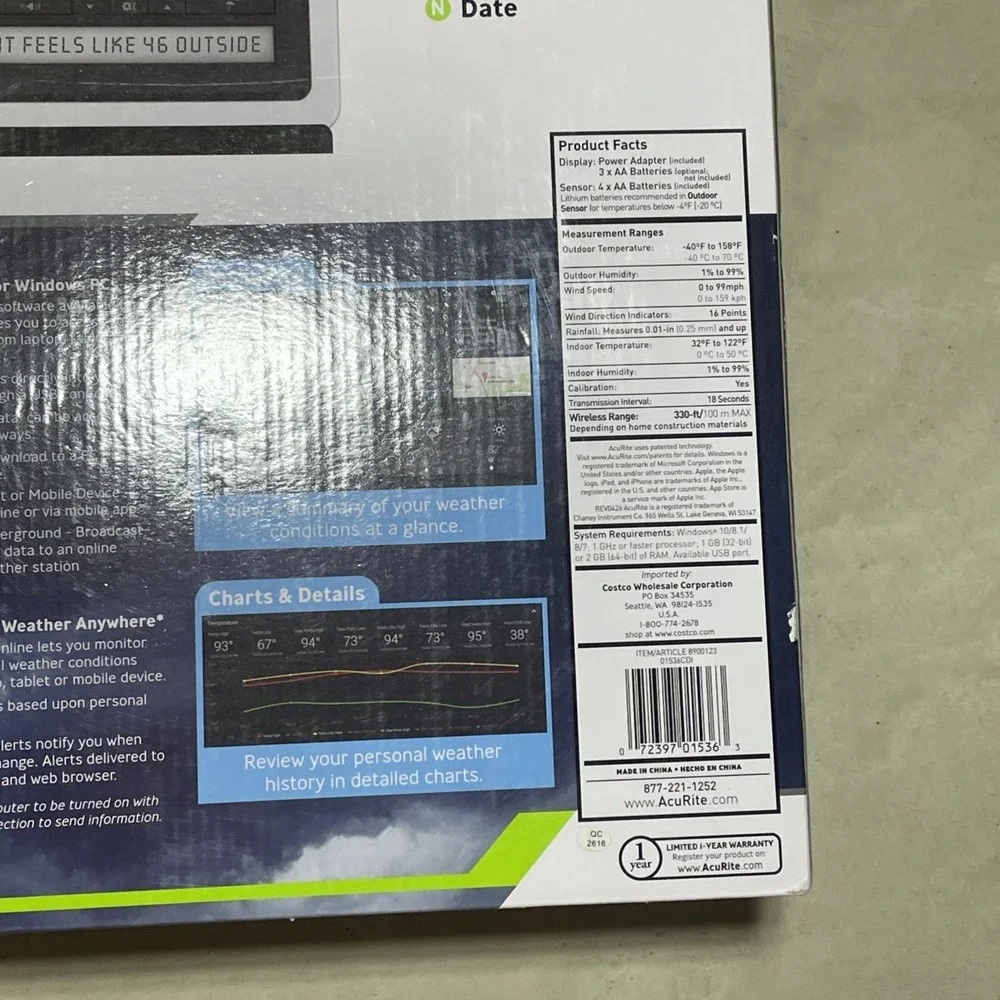 NEW AcuRite Professional Weather Center w/ Easy Mount 5-in-1 Sensor Sealed Box